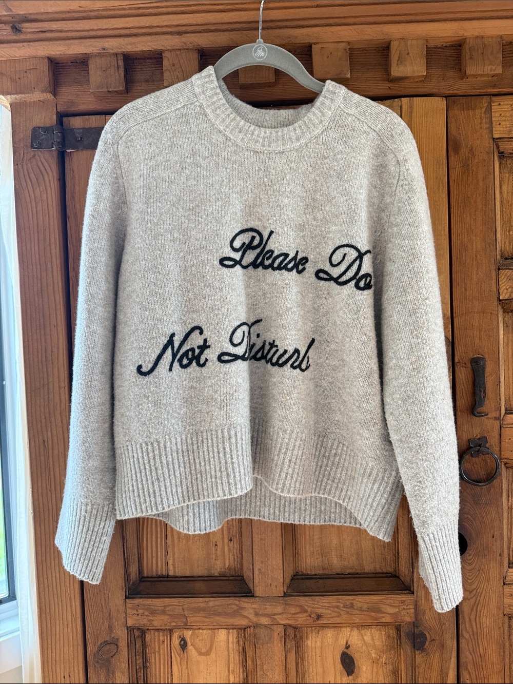 NWT - Abercrombie & Fitch Cream Crewneck Sweater with Black Script